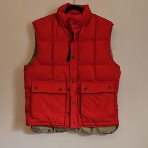 Vintage Eddie Bauer Red Premuium Quality Goose Down Fulled Puffer Vest Gorpcore